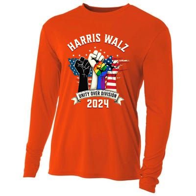 Harris Walz Unity Over Division Harris Walz Cooling Performance Long Sleeve Crew