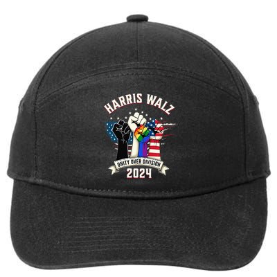 Harris Walz Unity Over Division Harris Walz 7-Panel Snapback Hat