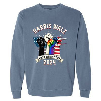 Harris Walz Unity Over Division Harris Walz Garment-Dyed Sweatshirt