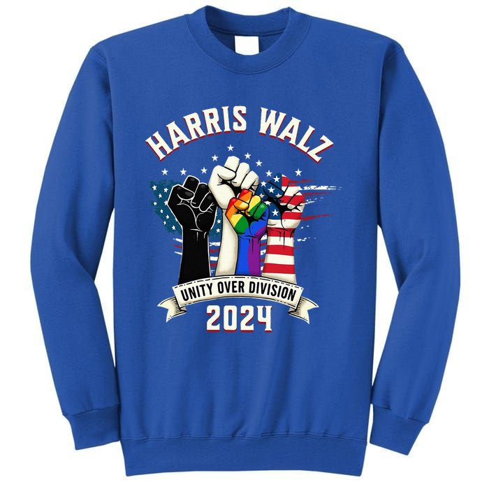 Harris Walz Unity Over Division Harris Walz Tall Sweatshirt