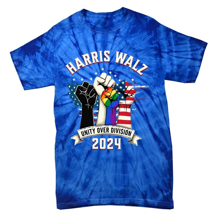 Harris Walz Unity Over Division Harris Walz Tie-Dye T-Shirt