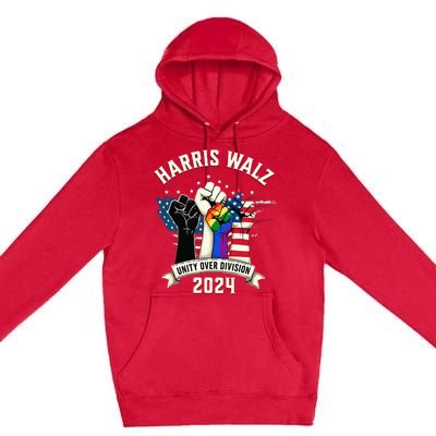 Harris Walz Unity Over Division Harris Walz Premium Pullover Hoodie