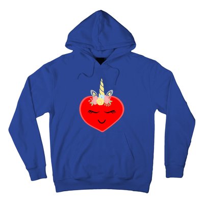 Heart With Unicorn Horn Cute Valentines Day Funny Unicorn Meaningful Gift Hoodie