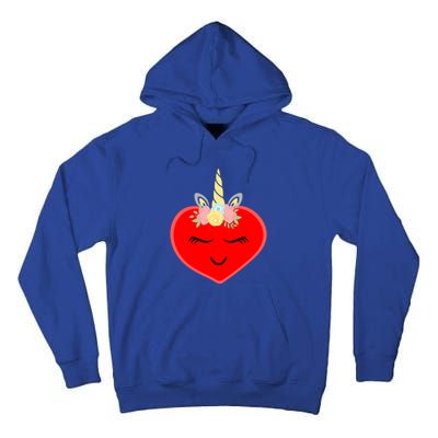 Heart With Unicorn Horn Cute Valentines Day Funny Unicorn Meaningful Gift Tall Hoodie