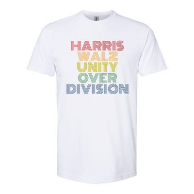 Harris Walz Unity Over Division Retro Vintage Cool Gift Softstyle CVC T-Shirt