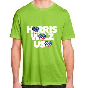 Harris Walz Usa American Flag Hearts Vote United States Love Gift Adult ChromaSoft Performance T-Shirt