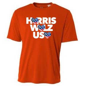 Harris Walz Usa American Flag Hearts Vote United States Love Gift Cooling Performance Crew T-Shirt