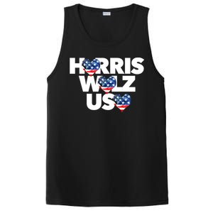 Harris Walz Usa American Flag Hearts Vote United States Love Gift PosiCharge Competitor Tank