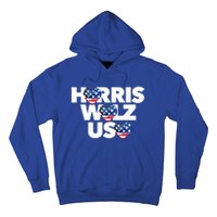 Harris Walz Usa American Flag Hearts Vote United States Love Gift Hoodie