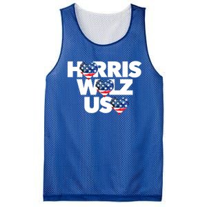 Harris Walz Usa American Flag Hearts Vote United States Love Gift Mesh Reversible Basketball Jersey Tank