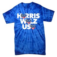 Harris Walz Usa American Flag Hearts Vote United States Love Gift Tie-Dye T-Shirt