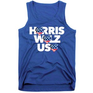 Harris Walz Usa American Flag Hearts Vote United States Love Gift Tank Top