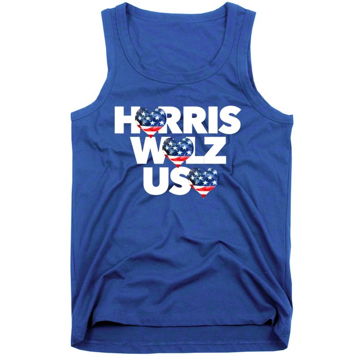 Harris Walz Usa American Flag Hearts Vote United States Love Gift Tank Top