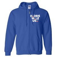 Harris Walz Usa American Flag Hearts Vote United States Love Gift Full Zip Hoodie