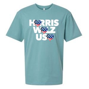 Harris Walz Usa American Flag Hearts Vote United States Love Gift Sueded Cloud Jersey T-Shirt