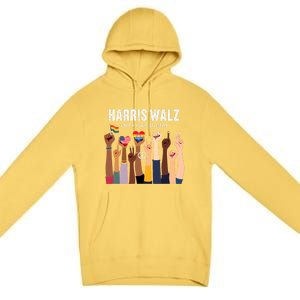 Harris Walz Unity Over Division Kamala Harris Hand Fist Premium Pullover Hoodie