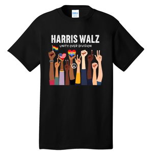 Harris Walz Unity Over Division Kamala Harris Hand Fist Tall T-Shirt