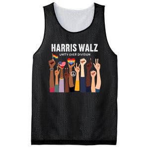 Harris Walz Unity Over Division Kamala Harris Hand Fist Mesh Reversible Basketball Jersey Tank