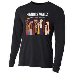 Harris Walz Unity Over Division Kamala Harris Hand Fist Cooling Performance Long Sleeve Crew