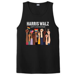 Harris Walz Unity Over Division Kamala Harris Hand Fist PosiCharge Competitor Tank