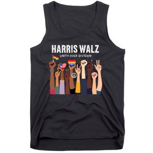 Harris Walz Unity Over Division Kamala Harris Hand Fist Tank Top