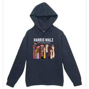 Harris Walz Unity Over Division Kamala Harris Hand Fist Urban Pullover Hoodie