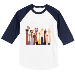 Harris Walz Unity Over Division Kamala Harris Hand Fist Baseball Sleeve Shirt