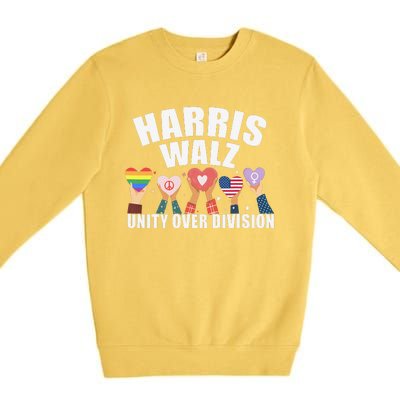 Harris Walz Unity Over Division Election 2024 Premium Crewneck Sweatshirt