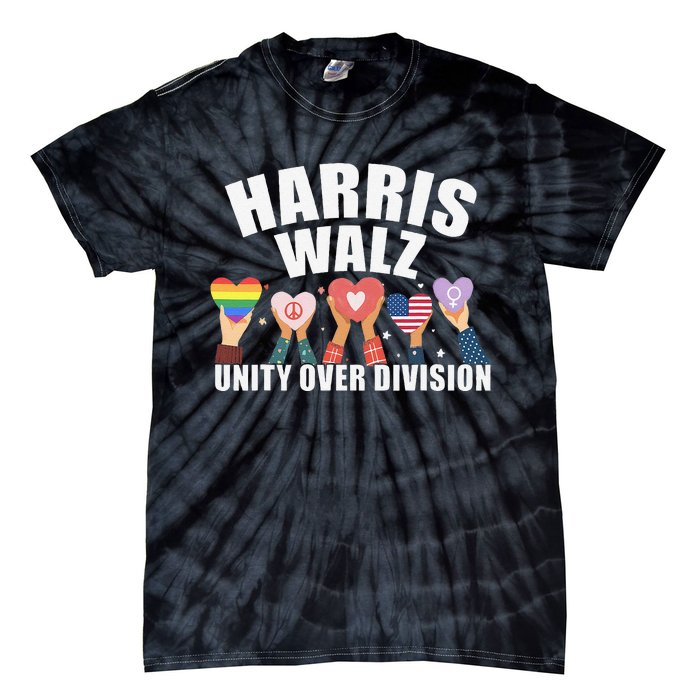 Harris Walz Unity Over Division Election 2024 Tie-Dye T-Shirt