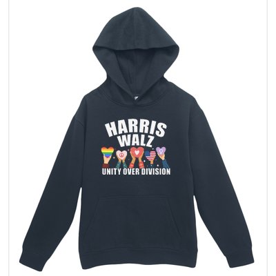 Harris Walz Unity Over Division Election 2024 Urban Pullover Hoodie