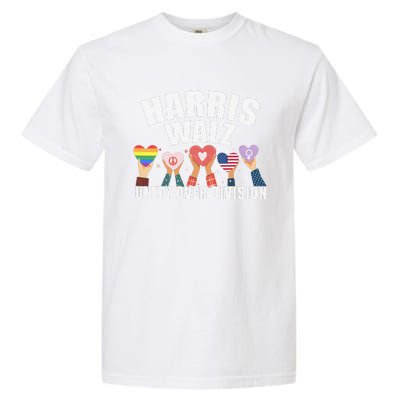 Harris Walz Unity Over Division Election 2024 Garment-Dyed Heavyweight T-Shirt