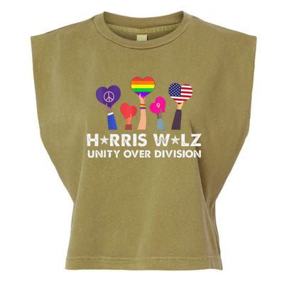 Harris Walz Unity Over Division Garment-Dyed Women's Muscle Tee