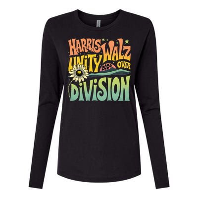 Harris Walz Unity Over Division Kamala Harris Tim Walz 2024 Womens Cotton Relaxed Long Sleeve T-Shirt