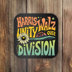 Harris Walz Unity Over Division Kamala Harris Tim Walz 2024 Coaster