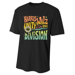 Harris Walz Unity Over Division Kamala Harris Tim Walz 2024 Performance Sprint T-Shirt