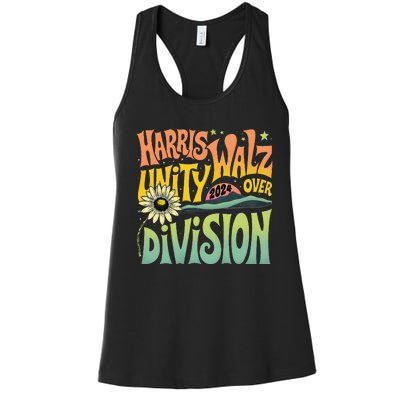 Harris Walz Unity Over Division Kamala Harris Tim Walz 2024 Women's Racerback Tank