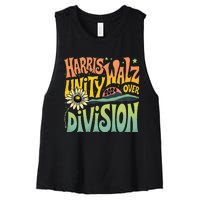 Harris Walz Unity Over Division Kamala Harris Tim Walz 2024 Women's Racerback Cropped Tank