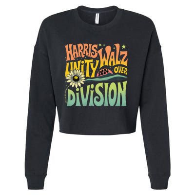 Harris Walz Unity Over Division Kamala Harris Tim Walz 2024 Cropped Pullover Crew