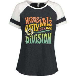 Harris Walz Unity Over Division Kamala Harris Tim Walz 2024 Enza Ladies Jersey Colorblock Tee