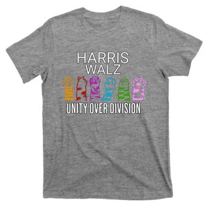 Harris Walz Unity Over Division Cat Dog Paws Design T-Shirt