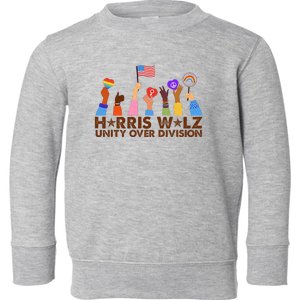 Harris Walz Unity Over Division Toddler Sweatshirt