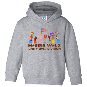 Harris Walz Unity Over Division Toddler Hoodie