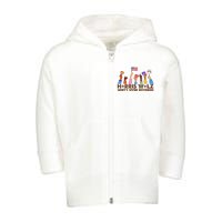 Harris Walz Unity Over Division Toddler Zip Fleece Hoodie