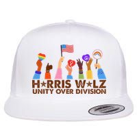 Harris Walz Unity Over Division Flat Bill Trucker Hat