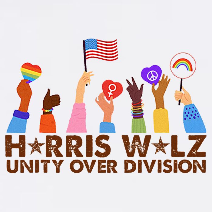 Harris Walz Unity Over Division Flat Bill Trucker Hat