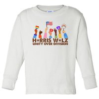 Harris Walz Unity Over Division Toddler Long Sleeve Shirt