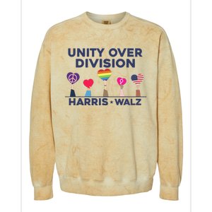 Harris Walz Unity Over Division Election 2024 Colorblast Crewneck Sweatshirt