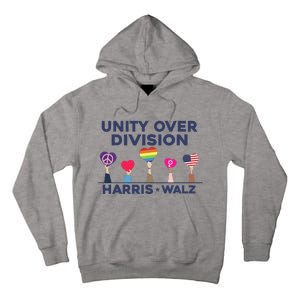 Harris Walz Unity Over Division Election 2024 Tall Hoodie