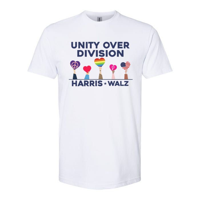 Harris Walz Unity Over Division Election 2024 Softstyle CVC T-Shirt