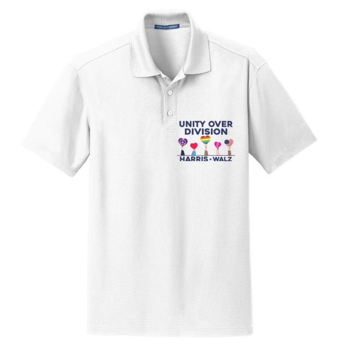 Harris Walz Unity Over Division Election 2024 Dry Zone Grid Polo